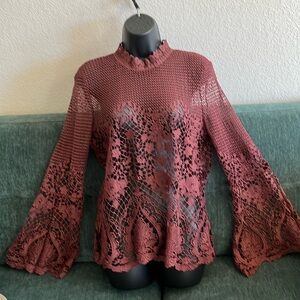 Lace top with flair sleeves